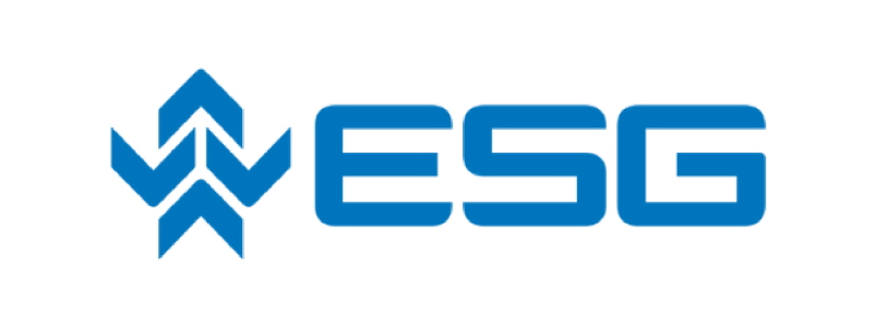 blue and white esg logo
