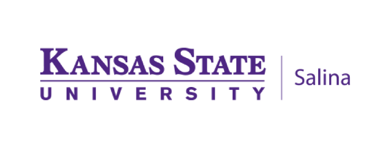 purple and white kansas state salina logo
